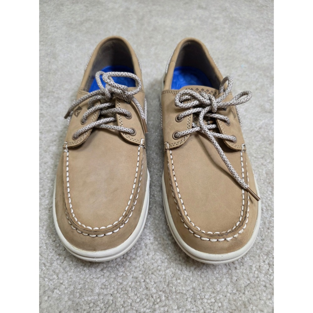 Sperry Top-Sider Mens 7 Seas 3-Eye Tan Leather Boat Shoes STS14240 Size 9.5 M